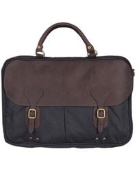 Barbour - Foldover Logo Embossed Briefcase - Lyst