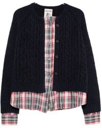Semicouture - Cable-Knit Layered Cardigan - Lyst