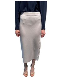 Max Mara - Elastic Waist Midi Skirt - Lyst