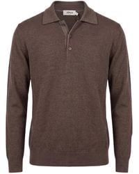 Altea - Button-Fastening Long-Sleeve Polo Shirt - Lyst