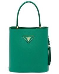 Prada - Small Saffiano Leather Panier Bag - Lyst