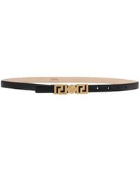 Versace - Medusa Plaque Buckle Belt - Lyst