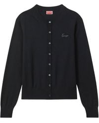 KENZO - Signature Embroidered Button-Up Cardigan - Lyst