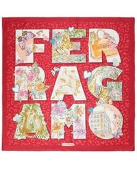Ferragamo - Printed Silk Scarf - Lyst