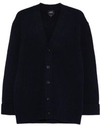 A.P.C. - Buttoned V-Neck Cardigan - Lyst