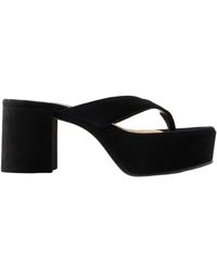 Gianvito Rossi - 35 Suede Platform Thong Sandals - Lyst