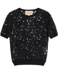 Valentino - Crewneck Lace Top - Lyst