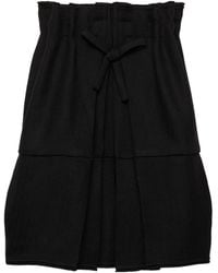 Prada - Bow-Detailed Pleated Mini Dress - Lyst