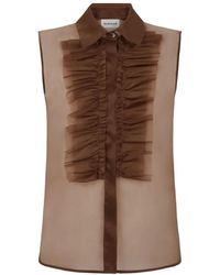 P.A.R.O.S.H. - P.A.R.O..H. Shake Ruffled Sleeveless Shirt - Lyst