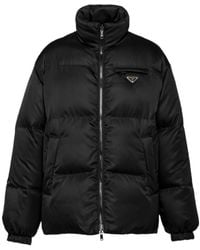 Prada - Medium-Length Re-Nylon Down Jacket - Lyst