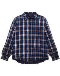 Balenciaga - Plaid Reversible Long-Sleeved Shirt - Lyst