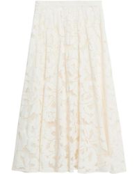 Max Mara - Studio High Waist Lace Midi Skirt - Lyst
