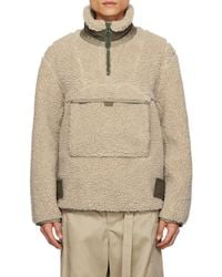 Sacai - Faux-Shearling Zip-Pocket Sweatshirt - Lyst