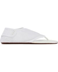 Alaïa - Alaïa Fishnet Thong Sandals - Lyst