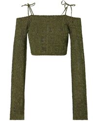 Gcds - Monogram Cropped Knit Sweater - Lyst