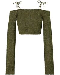 Gcds - Monogram Cropped Knit Sweater - Lyst