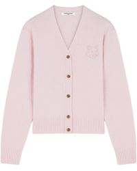 Maison Kitsuné - Maison Kitsuné Bold Fox Head Embroidered Knit Cardigan - Lyst