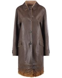Miu Miu - Single-Breasted Double Wool And Shearling Coat - Lyst