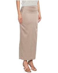 Brunello Cucinelli - High-Rise Slit Detailed Skirt - Lyst