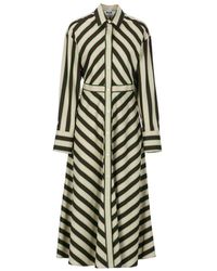 MSGM - Striped Long-Sleeve Shirt Dress - Lyst