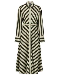 MSGM - Striped Long-Sleeve Shirt Dress - Lyst