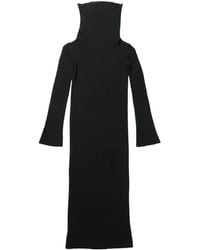 Ann Demeulemeester - High Neck Dropped Shoulder Knitted Dress - Lyst