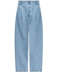 Dries Van Noten - Pleated Wide-Leg Denim Trousers - Lyst