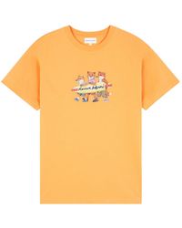 Maison Kitsuné - Maison Kitsuné Fox-Printed Crewneck T-Shirt - Lyst