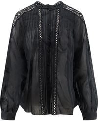 Isabel Marant - Isabel Marant Étoile Embroidered Trim Long Sleeved Shirt - Lyst