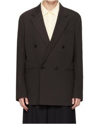 Lanvin - Wool Blend Double-Breasted Suit Jacket - Lyst