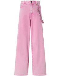 Pinko - Chain Detail Straight-Leg Jeans - Lyst