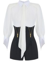 Elisabetta Franchi - Pleated Tie-Front Jumpsuit - Lyst