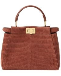Fendi - Sienna Nubuck Crocodile Leather Bag - Lyst