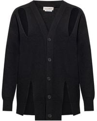 McQueen - Cut-Out Knitted Cardigan - Lyst