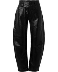 Nili Lotan - Shon Leather Barrel-Leg Pants - Lyst