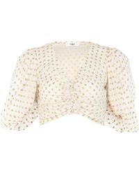 Chloé - Chloé Ruched Jacquard Cropped Top - Lyst