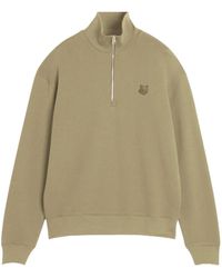 Maison Kitsuné - Maison Kitsuné Bold Fox Head Patch Comfort Half Zipped Sweatshirt - Lyst