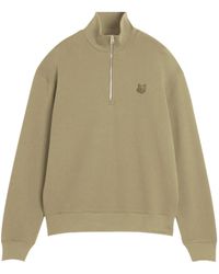 Maison Kitsuné - Maison Kitsuné Bold Fox Head Patch Comfort Half Zipped Sweatshirt - Lyst