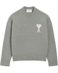 Ami Paris - Logo Detailed Crewneck Jumper - Lyst