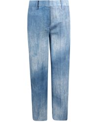ERMANNO FIRENZE - Denim Print Tailored Pants - Lyst