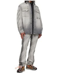 Off-White c/o Virgil Abloh - Diagonals-Print Embroidered Denim Military Jacket - Lyst