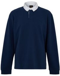 BOSS - Longsleeve Rugby Polo Shirt - Lyst