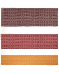 Ferragamo - Ferragamo Gancini Colourblock Frayed-Edge Scarf - Lyst