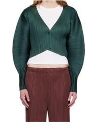 Pleats Please Issey Miyake - Pleated V-Neck Top - Lyst