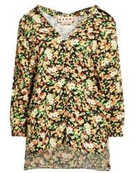 Marni - Floral Print V-Neck Short-Sleeved Top - Lyst