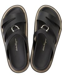Ferragamo - Round Head Flat-Soled Slippers - Lyst