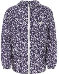 Prada - Hibiscus-Print Hooded Windbreaker - Lyst
