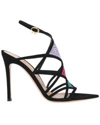 Gianvito Rossi - Strappy Crystal Heeled Sandals - Lyst