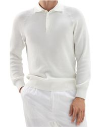 Brunello Cucinelli - Long Sleeved Knitted Polo Jumper - Lyst