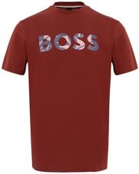 BOSS - Logo Printed T-Shirt - Lyst